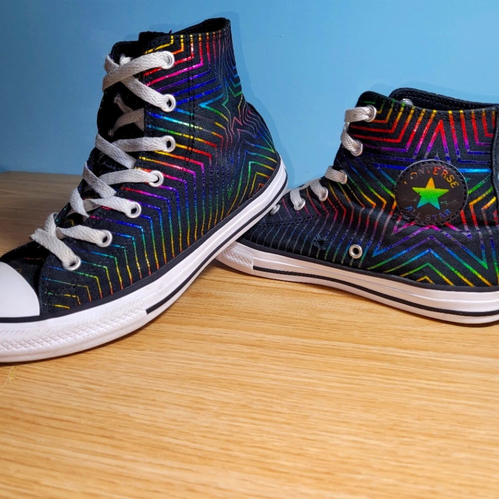 Converse Rainbow zebra print high tops - Picture 1 of 5